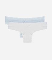 Kit 02 Calcinhas Biquíni Fio em Cotton com Renda nas Cavas - 1