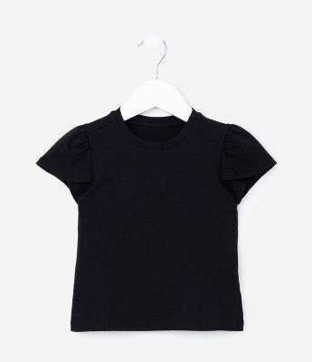 Blusa Infantil com Manguinha Transpassada - Tam 1 a 6 Anos