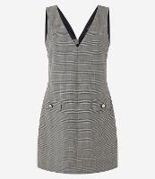 Vestido Curto em Crepe Xadrez com Botões nas Lapelas - 1