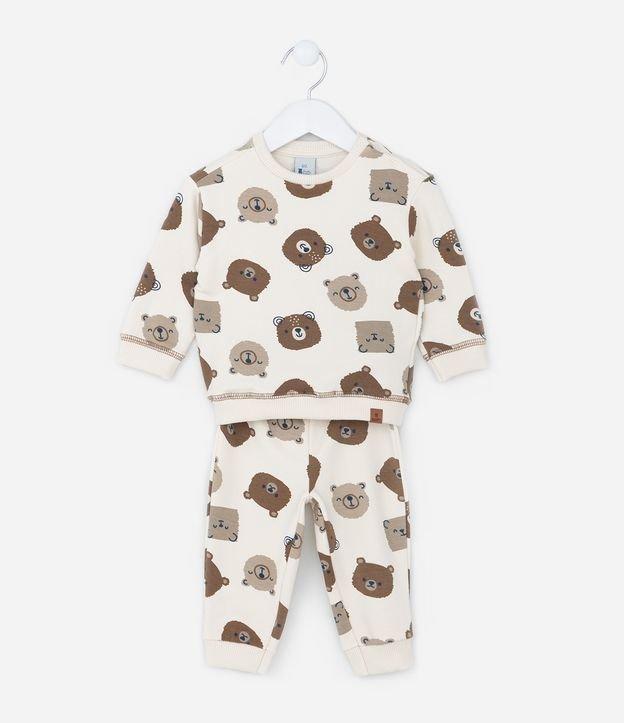 Conjunto Infantil com Estampa Carinha de Bichinhos - Tam 0 a 18 meses - 1