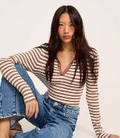 Blusa em Tricô com Gola Polo e Listras - 2