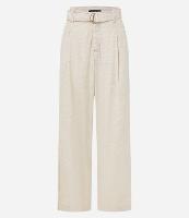 Calça Reta Comfort em Sarja com Cinto Diferenciado e Cintura Alta - 1