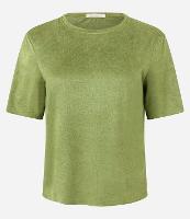 Blusa em Suede com Gola Redonda e Manga Curta - 1