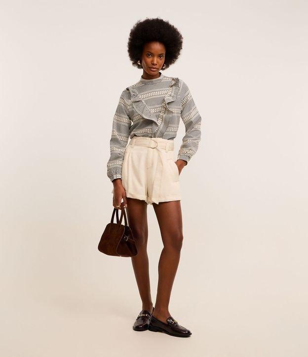 Short Baggy em Sarja com Cinto Diferenciado - 2