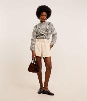 Short Baggy em Sarja com Cinto Diferenciado - 2