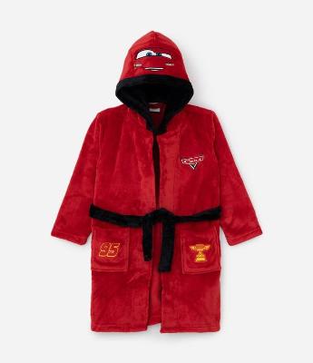 Roupão Infantil com Bordado Mcqueen de Carros - Tam 3 a 8 Anos