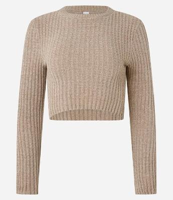 Blusa Cropped Texturizada em Tricô Chenille