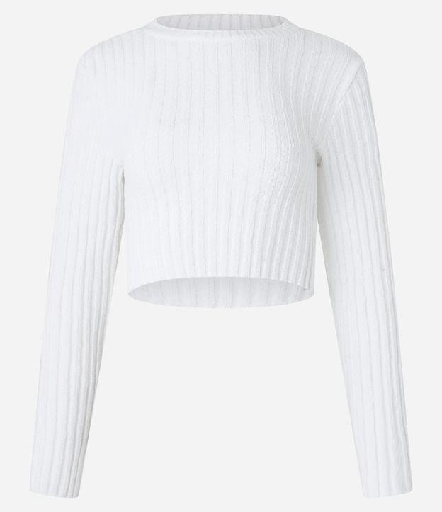 Blusa Cropped Texturizada em Tricô Chenille - 1