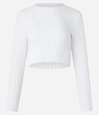 Blusa Cropped Texturizada em Tricô Chenille