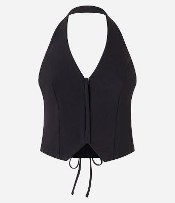 Colete Frente Única Alfaiatado com Amarração nas Costas