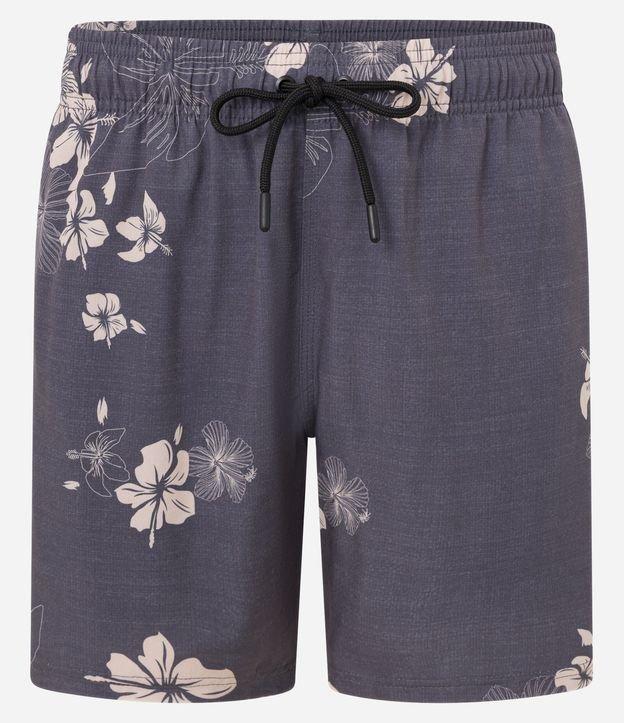 Bermuda com Cós Elástico Estampa Floral - 1