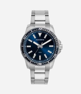 Relógio Analógico Cromado Masculino Mondaine