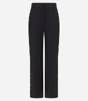 Calça Reta Alfaiatada com Renda na Lateral - 1