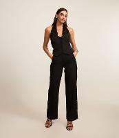 Calça Reta Alfaiatada com Renda na Lateral - 2