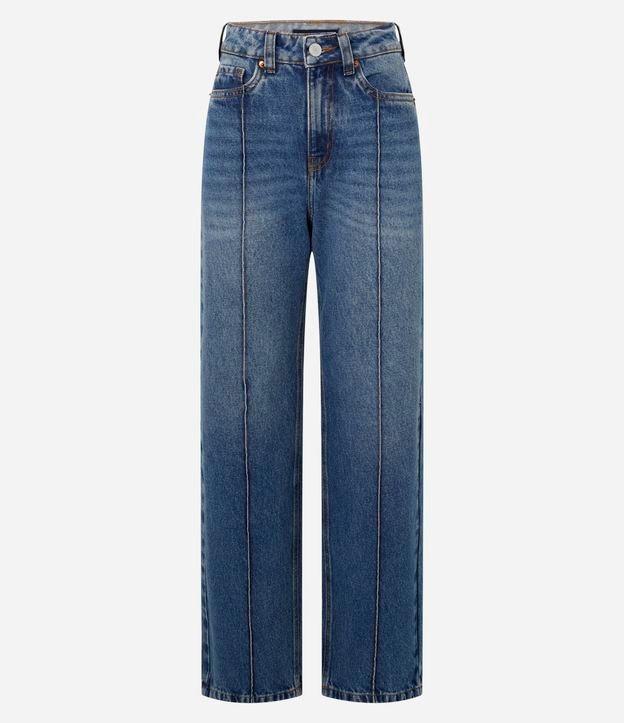Calça Reta Comfort em Jeans com Friso Frontal - 1
