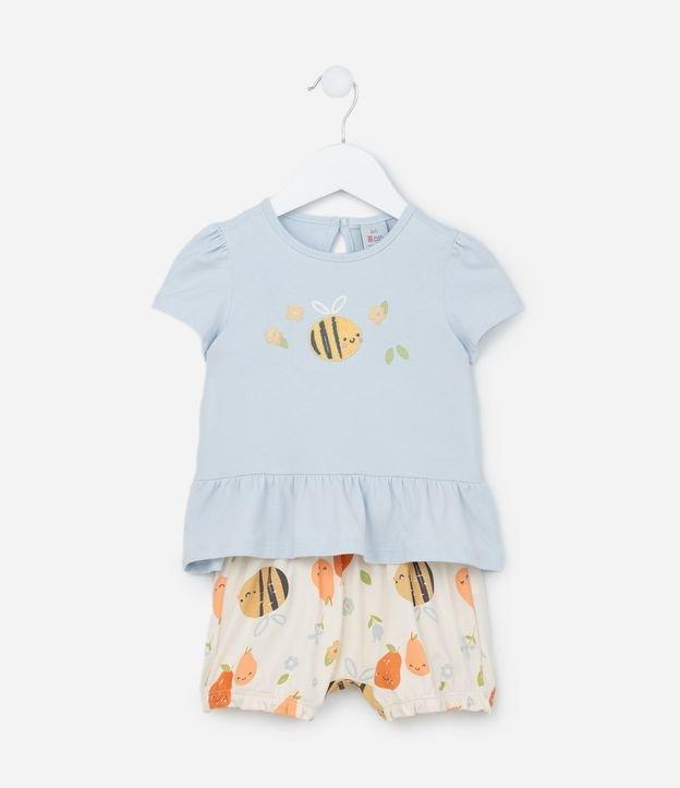 Conjunto Infantil com Estampa de Abelhinhas - Tam 0 a 18 meses - 1