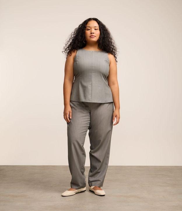 Calça Cenoura Alfaiatada com Risca de Giz Curve & Plus Size - 1