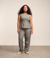 Calça Cenoura Alfaiatada com Risca de Giz Curve & Plus Size - 1