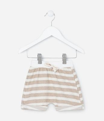 Bermuda Infantil com Estampa Listradinha - Tam 0 a 18 meses