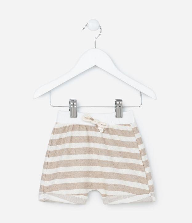 Bermuda Infantil com Estampa Listradinha - Tam 0 a 18 meses - 1