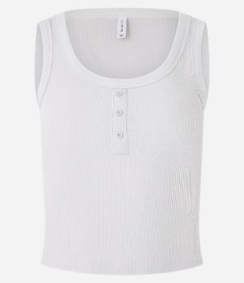 Blusa Regata em Ribana com Botões