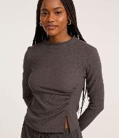 Blusa Texturizada com Gola Altinha e Franzido Lateral - 2