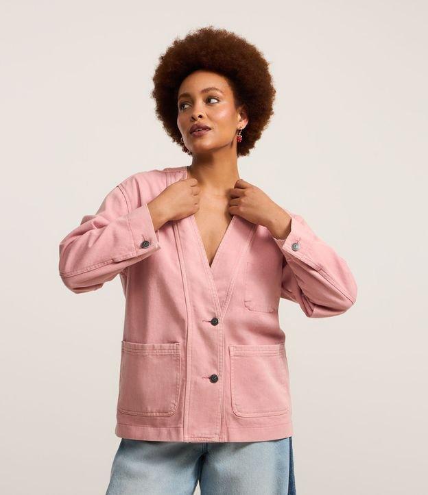 Blazer em Sarja com Abotoamento e Tingimento Cationizado - 1