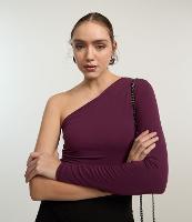 Body com Um Ombro Só e Drapeados Laterais - 2