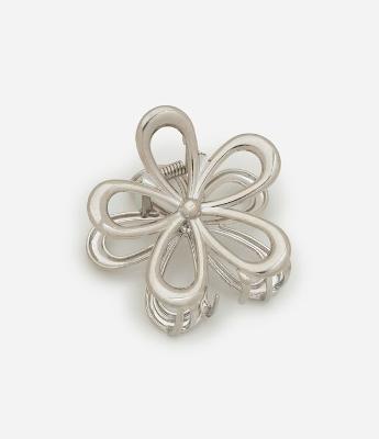 Piranha De Cabelo em Metal com Formato de Flor Vazada