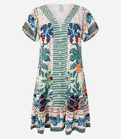 Vestido Curto em Viscose com Estampa Tropical - 1