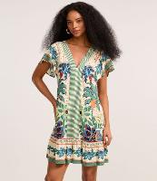 Vestido Curto em Viscose com Estampa Tropical - 2