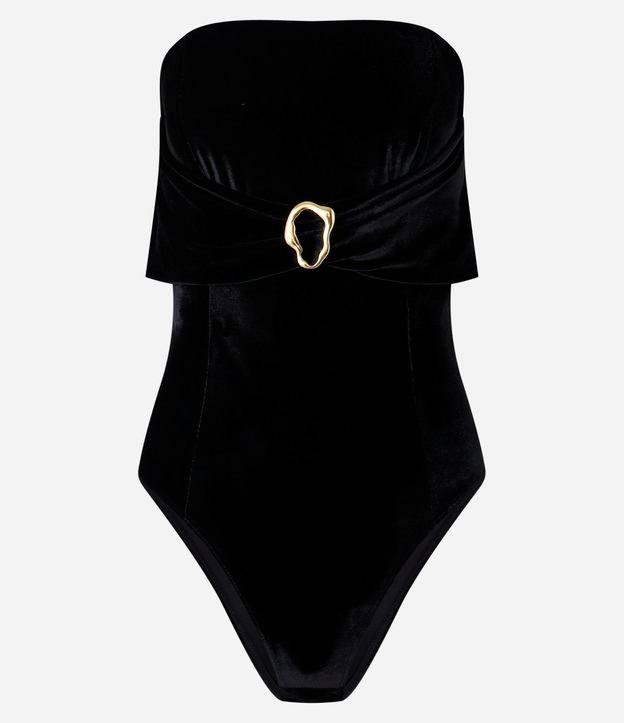 Body em Veludo com Pala Dobrada e Aviamento Frontal - 1