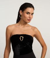 Body em Veludo com Pala Dobrada e Aviamento Frontal - 2