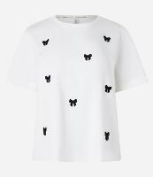 Camiseta Baby Look em Algodão com Lacinhos Bordados - 1