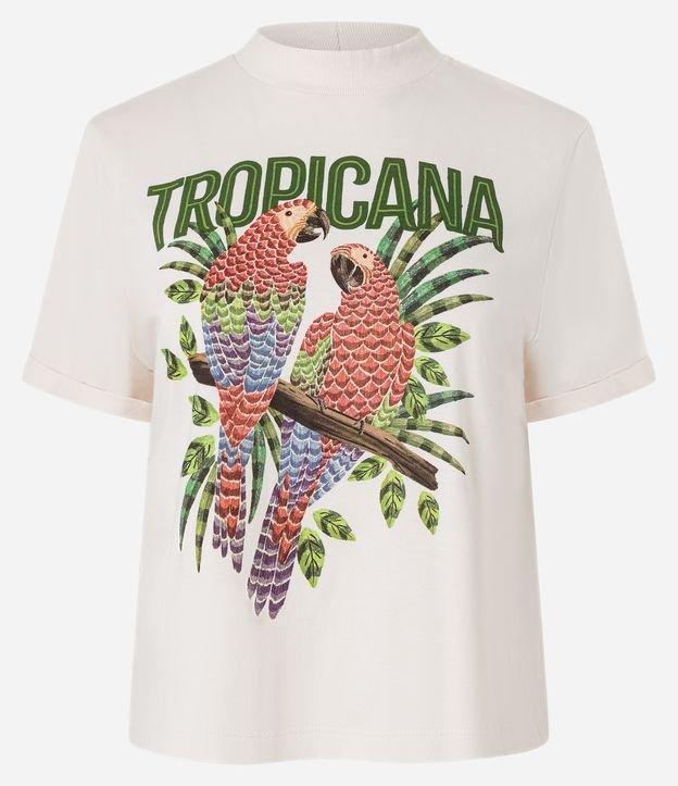 Camiseta em Algodão com Estampa Tropicana - 1