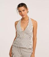 Blusa Frente Única Texturizada com Listras e Botões - 2