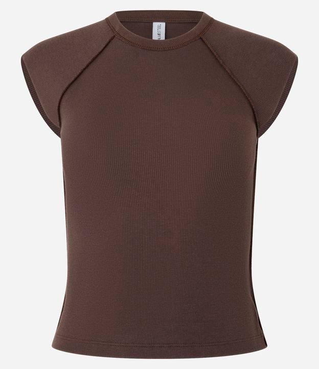 Blusa Regular em Ribana com Detalhe de Costura - 1