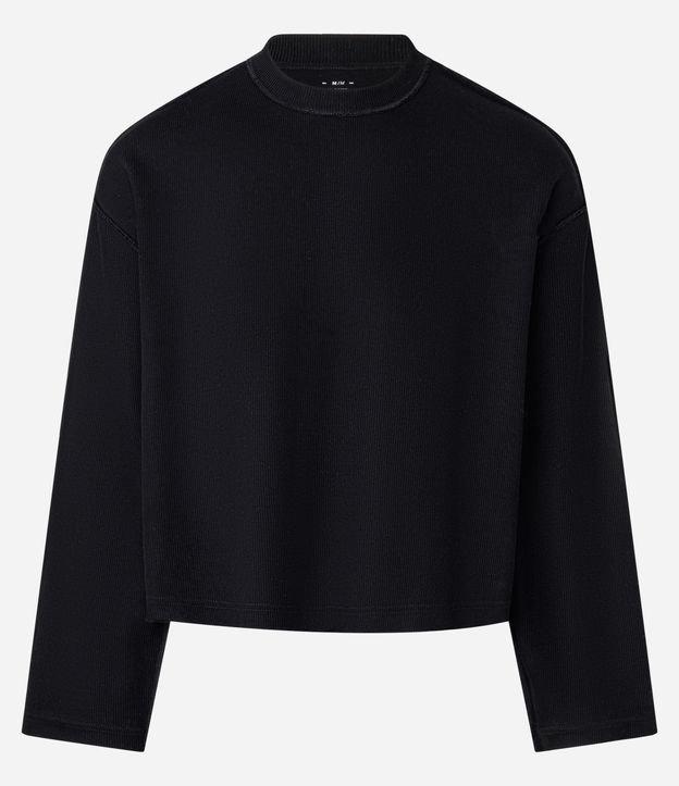 Camiseta Boxy em Algodão com Recortes em Relevo - 1