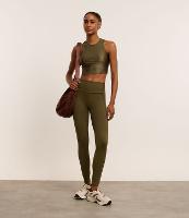 Calça Legging Esportiva em Microfibra com Cós Alto e Detalhe Canelado - 2