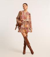 Saia Curta em Chiffon com Babado e Estampa Mix de Patch - 2