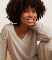 Pijama Longo em Ribana com Gola V - 2