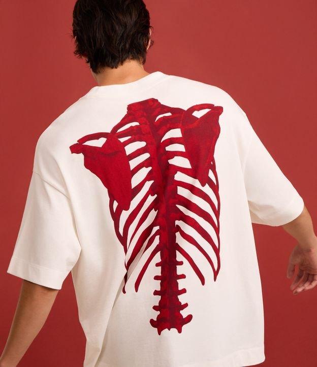 Camiseta Overboxy em Malhão com Estampa de Esqueleto - 3