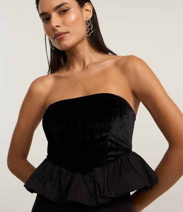 Blusa em Veludo com Barra Balonê - 2