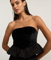 Blusa em Veludo com Barra Balonê - 2