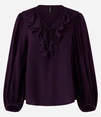 Blusa Bata em Viscose com Babados e Amarração no Busto