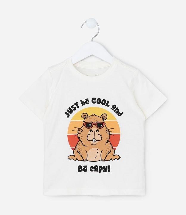 Camiseta Infantil com Estampa Capivara de Óculos - Tam 1 a 6 Anos - 1