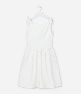 Vestido Infantil em Ribana com Amarração - Tam 5 a 14 Anos