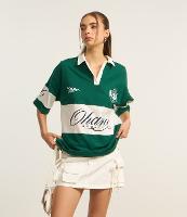 Camiseta Oversized em Algodão com Gola Polo e Estampa Stitch - 2