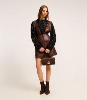 Salopete em PU com Decote Profundo e Botões - 2