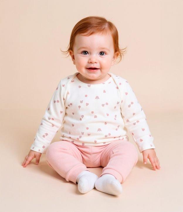 Conjunto Infantil em Suedine com Bordado de Ursa - Tam RN a 18 meses - 2